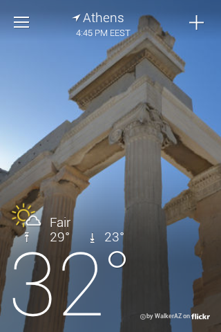 Photo of Yahoo Weather application