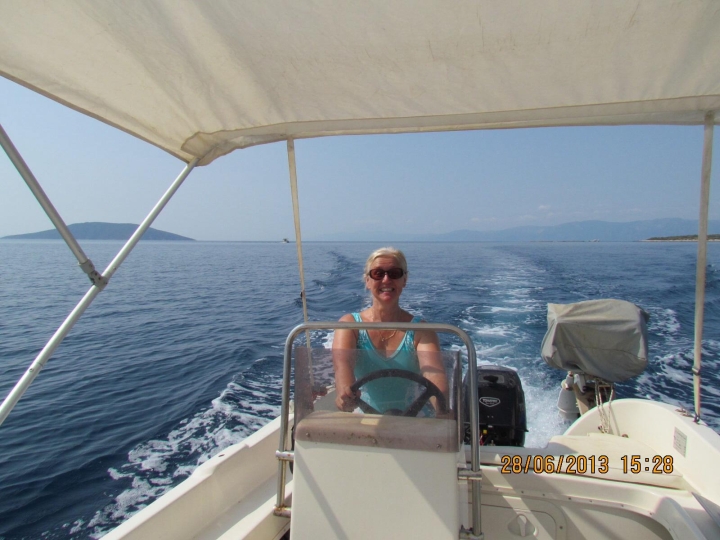 Gail Hodges - Riding the waves on the Aegean