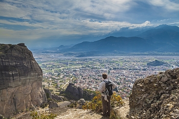 Panoramic view of Kalambaka city from Meteora