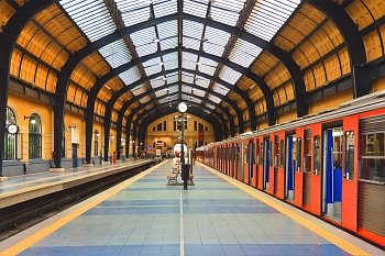 Colorful Metro Station in Piraeus, Greece