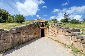 Impressive ancient tomb of Agamemnon also known as Treasury of Atreus at Mycenae
