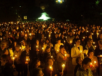 Orthodox easter celebration with Holy Fire in Greece