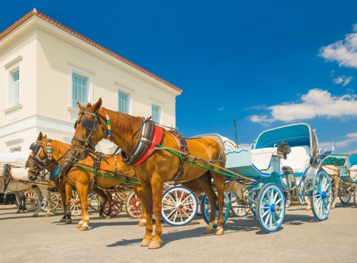 Horse ride in Spetses island, Greece