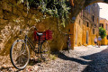 Charming street in the town of Rhodes