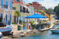 Tavern and cafes in the waterfront of Poros