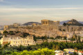 Panormaic view of downtown Athens with the Acropolis taking center stage
