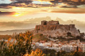 Panoramic view of the Acropolis during sunset