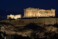 The Parthenon lights up at night