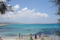 The beach of Agios Prokopios in Naxos is favored by the locals