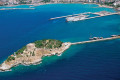 Elevated view of the blue sea in Kusadasi