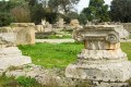 Fragments of columns in the archaeological site of Ancient Olympia