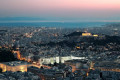 Athenian cityscape at dusk