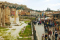 The remains of Hadrian's library near Monastiraki square