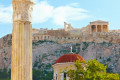 View of the Acropolis as you approach from the neighborhood of Plaka
