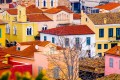 Colorful buildings in Plaka area, Athens