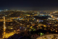 Athenian cityscape at night
