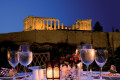Romantic dinner at Divani Palace Hotel backdropped by Parthenon, Athens