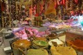 Assortment of cold cuts and cheeses in Athens Central Market