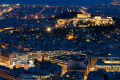 Athenian cityscape at night