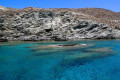 Blue waters in a tranquil lagoon on the island of Folegandros