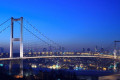 View of the Bosphorus bridge at night