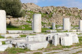 White marble columns in the ancient Greek city of Pergamon