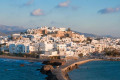View of the port of Naxos as you approach by boat