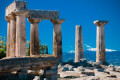 The ancient Temple of Apollo in Corinth, Greek mainland tour