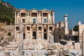 Facade of the Celsus Library in Ancient Ephesus in modern day Turkey