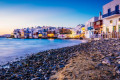 In the distant is the famous Little Venice in Chora, Mykonos