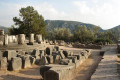 Ruins in the archaeological site of Delphi in Central Greece