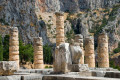 Columns in the Temple of Apollo in Delphi