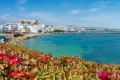 Chora in Naxos in spring, as seen from afar