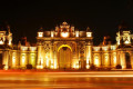 The Dolmabahce Palace illuminated at night