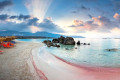 Sunrise in the pink beach of Elafonisi