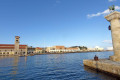 The Mandraki entrance to the harbor of Rhodes