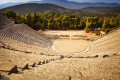 The Theater of Epidaurus as seen from the top of the stands