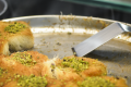 Kadaifi is traditional Greek dessert and especially tasty when sprinkled with Aegina pistachios