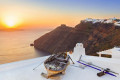 Sunset on Santorini as seen from the village of Firostefani