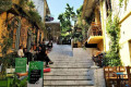 Beautiful alley with cafes in Plaka