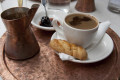 Traditional Greek coffee made in hovoli
