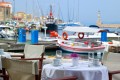 Porto Veneziano table with view to the Chania port