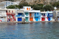The colorful houses of the village of Klima in Milos