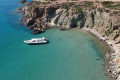 Aerial view of Kalogries beach in Milos
