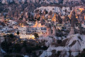 Twilight in Goreme village in Cappadocia