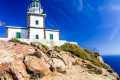 The famous Venetian lighthouse on the coast of Santorini