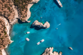 Aerial view of the beaches in Milos