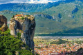 The steep rock formations of Meteora