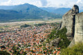 Amazing panoramic view of the town of Kalambaka in Thessaly
