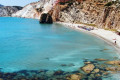 Panoramic view of Fyriplaka beach in Milos